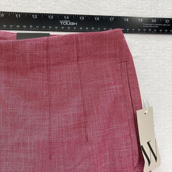 Worthington Dress Pant Women's 14 Straight Leg Crop Red Stretch Fabric High Rise - Picture 6 of 12